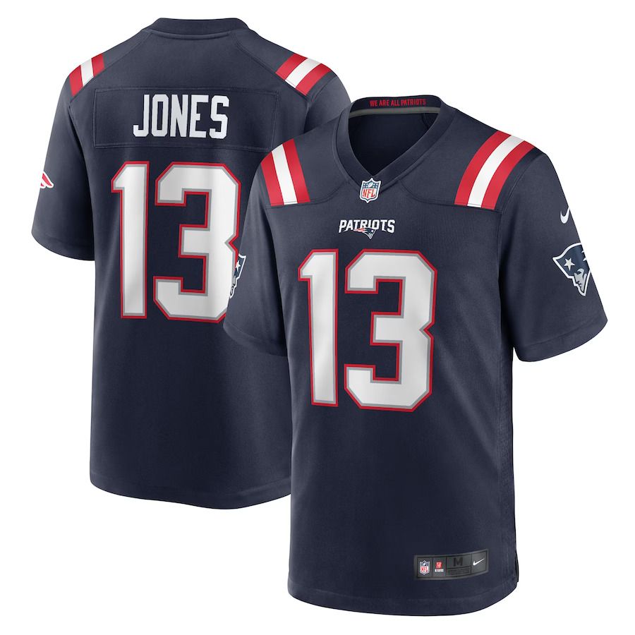 Men New England Patriots #13 Jack Jones Nike Navy Game Player NFL Jersey